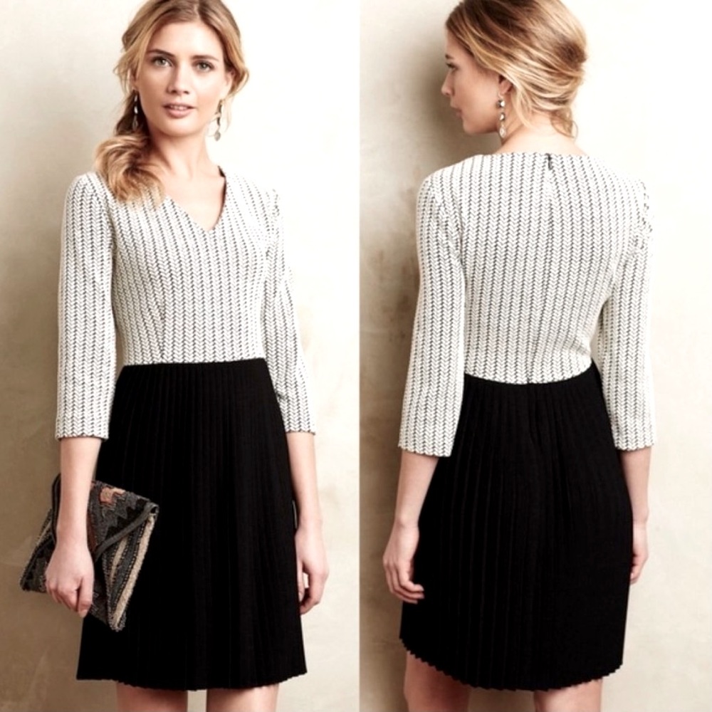 Crossknit Dress By Ganni Knit bodice,pleated skirt